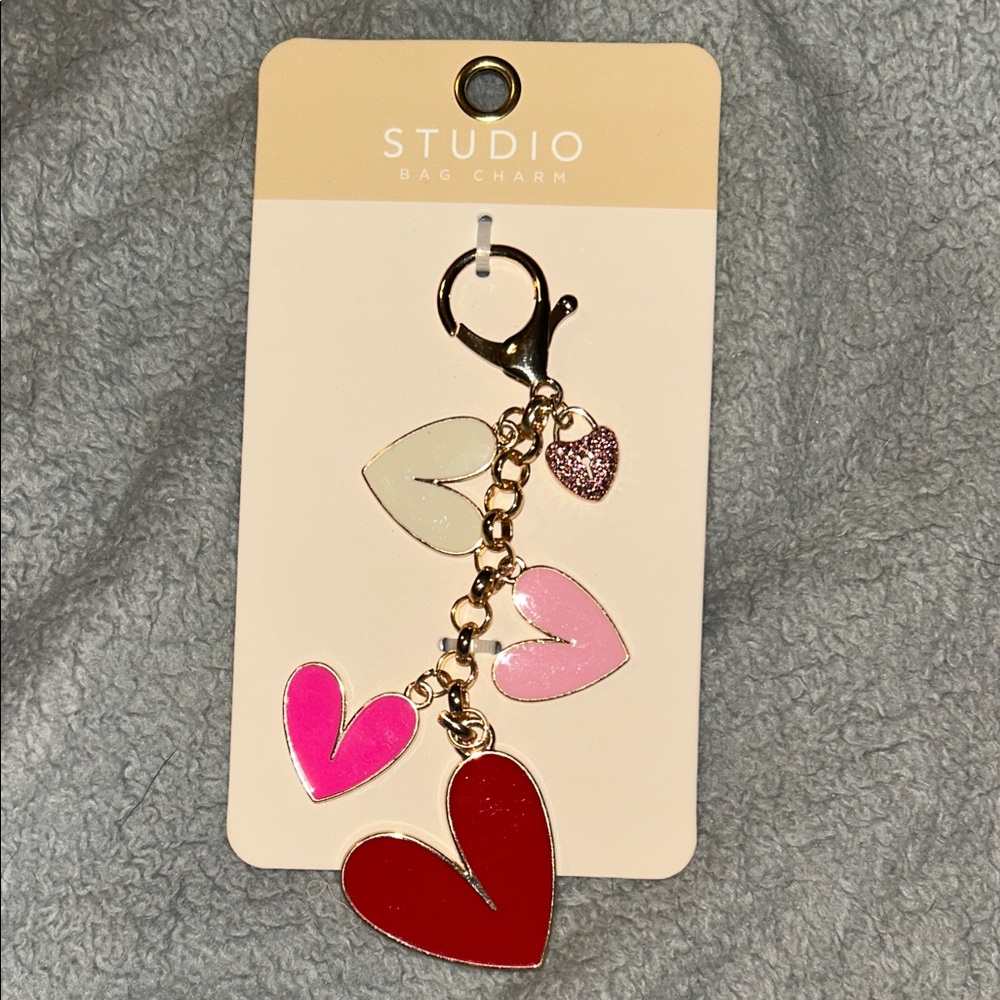 Studio Multicolor Heart Bag Charm NWT